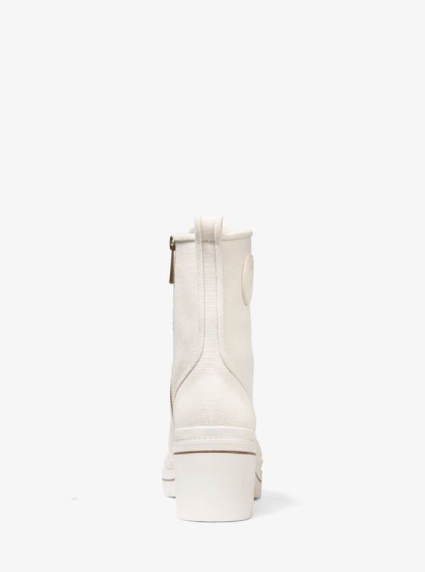 Damske Bojové topánky Michael Kors Corey Canvas Krém - Topanky Michael Kors Outlet | VDTJH-2870